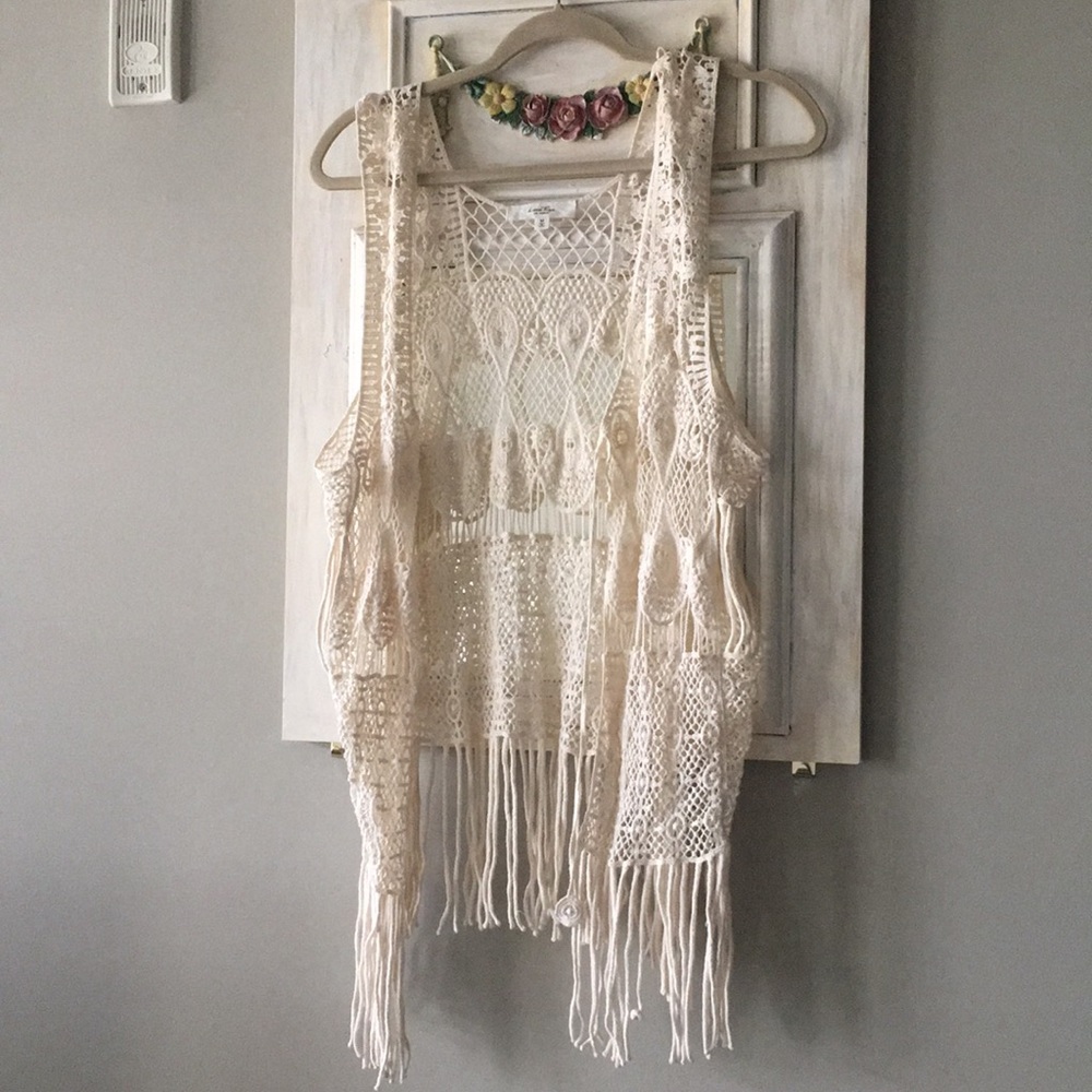 Boho chic fringe vest